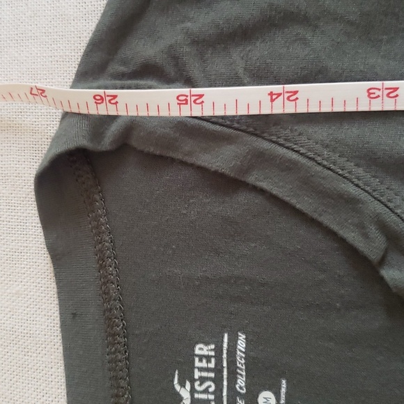 Y2K Hollister Shirt Womens M Forest Green Long Sleeve V-Neck Tee Fall Aesthetic - Picture 7 of 9